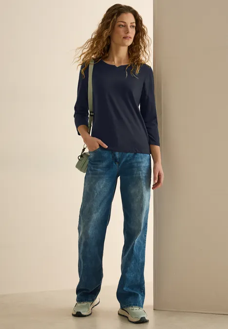 Jersey Shirt im Tunika-Look universal blue