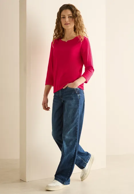 Jersey Shirt im Tunika-Look granita red