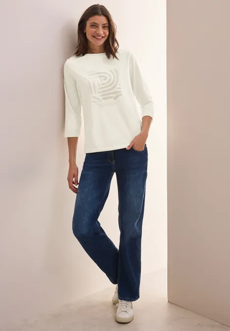 Shirt mit Frontprint vanilla white