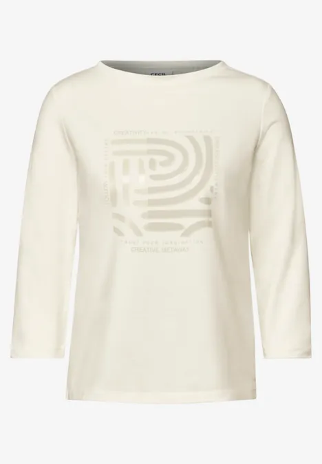 Shirt mit Frontprint vanilla white