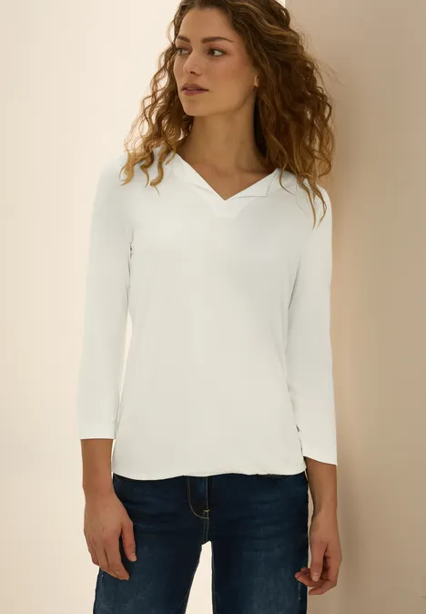 Jersey Shirt im Tunika-Look vanilla white