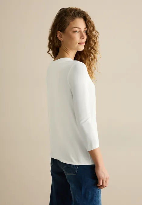 Jersey Shirt im Tunika-Look vanilla white
