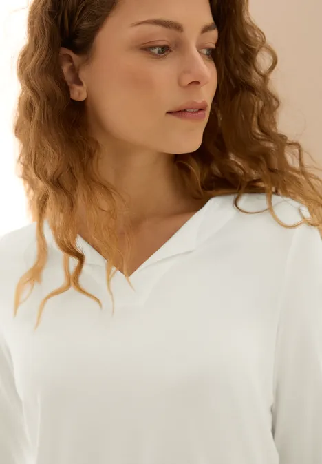 Jersey Shirt im Tunika-Look vanilla white