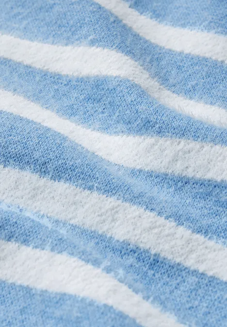 Gestreiftes Federgarn Shirt fresh light blue