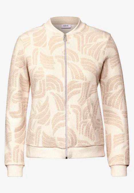 Jacquard Jacke pearl beige