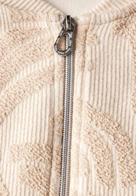 Jacquard Jacke pearl beige