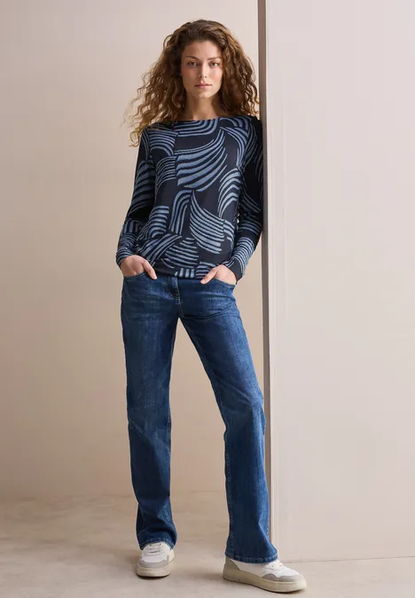 Shirt mit grafischem Muster universal blue