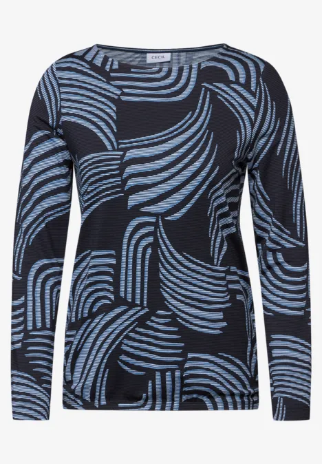 Shirt mit grafischem Muster universal blue