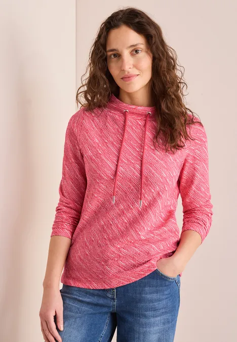 Shirt mit Diagonalstruktur granita red