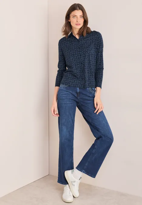 Shirt mit Minimal Print universal blue
