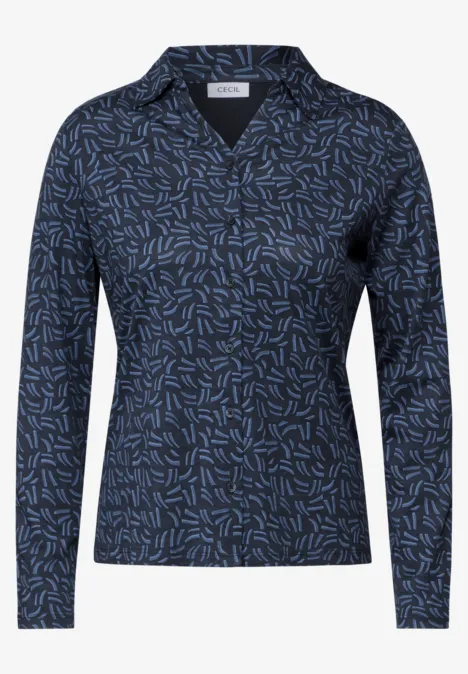 Shirt mit Minimal Print universal blue