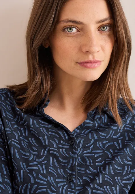 Shirt mit Minimal Print universal blue
