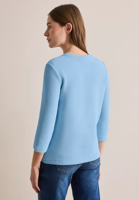 Kurzes Strukturshirt fresh light blue