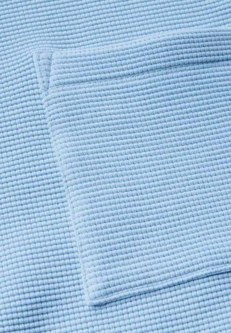 Kurzes Strukturshirt fresh light blue