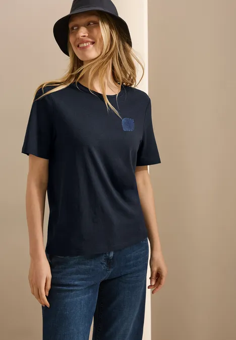 T-Shirt mit Print-Detail universal blue