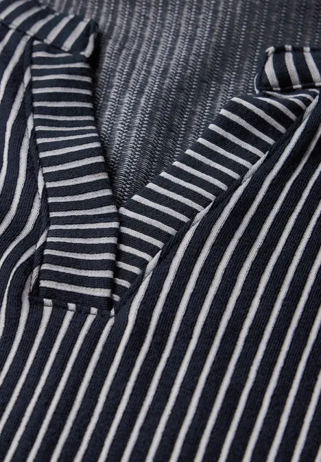 Gestreiftes Strukturshirt universal blue