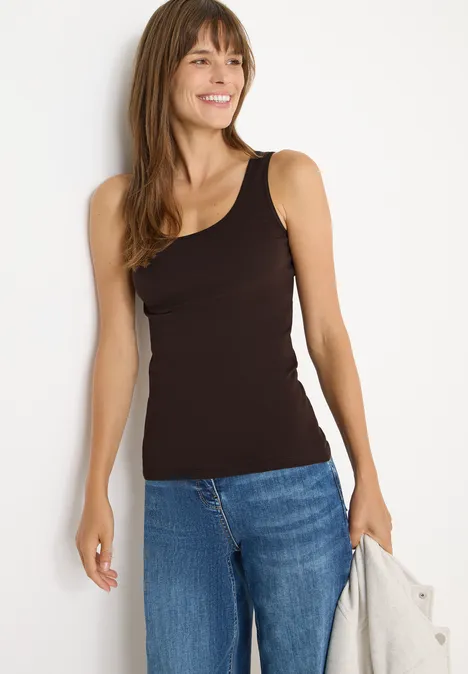 Top basique en couleur unie tartufo brown