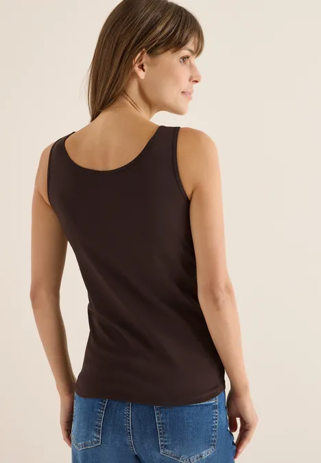 Top basique en couleur unie tartufo brown
