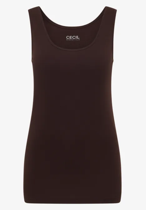 Top basique en couleur unie tartufo brown