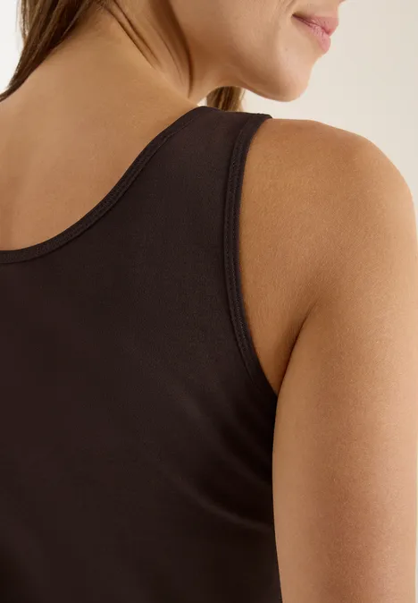 Top basique en couleur unie tartufo brown