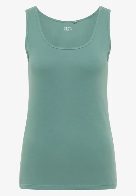 Top basique en couleur unie jewel green