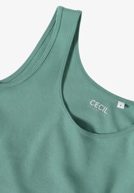 Basic Top in Unifarbe jewel green