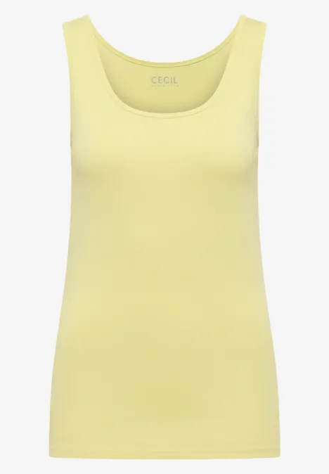 Basic top in effen kleur iced yellow