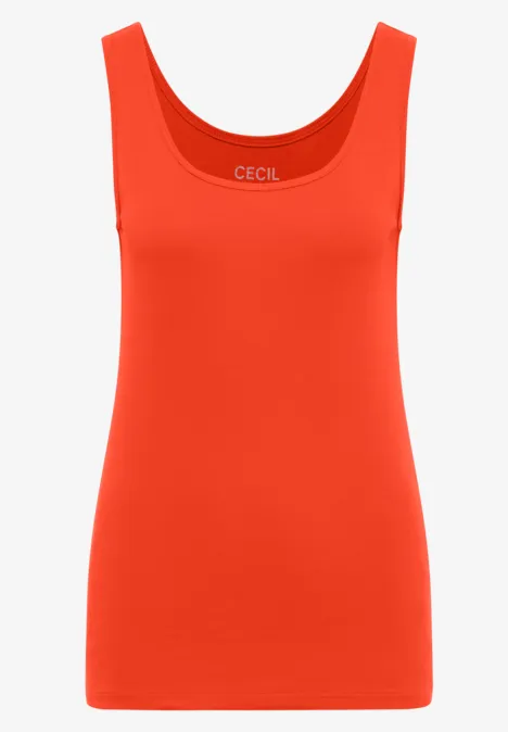 Basic Top in Unifarbe cherry tomato orange