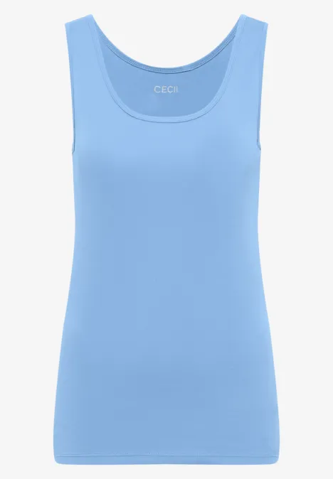 Basic Top w jednolitym kolorze cloud blue