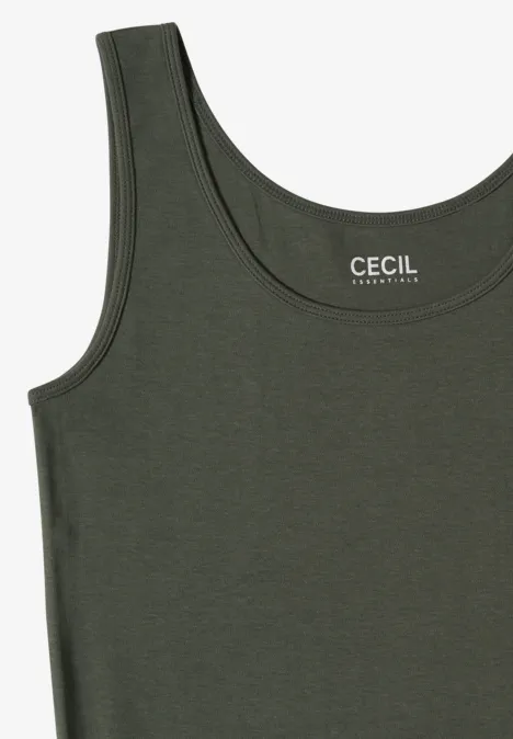Top basique en pur coton khaki Top basique en pur coton khaki
