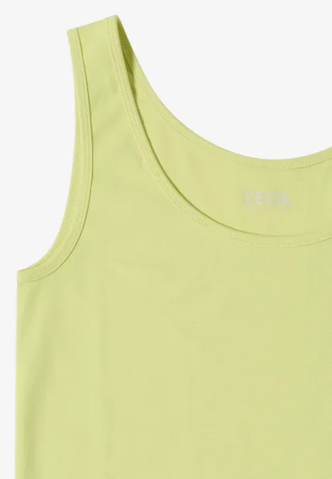Basic Top aus reiner Baumwolle citrin green Hellgrünes ärmelloses Tanktop aus Baumwolle.