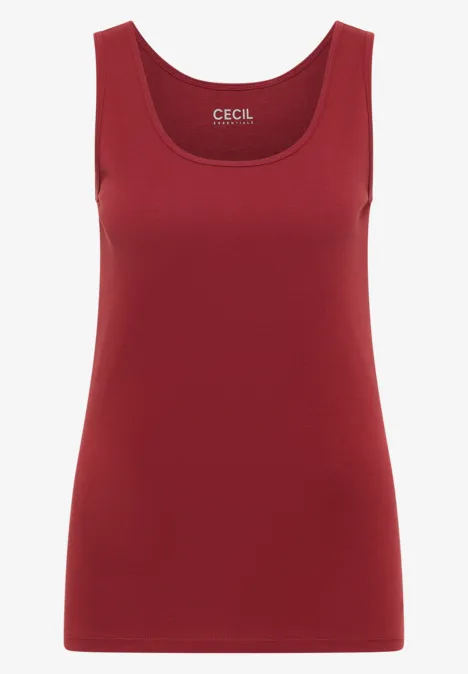 Débardeur rouge sans manches à col rond de la marque Cecil.