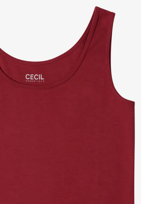 Débardeur rouge sans manches de la marque CECIL à col rond.