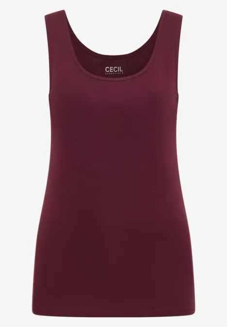 Basic Top mit Rundhals aus Baumwolle sweet grape red