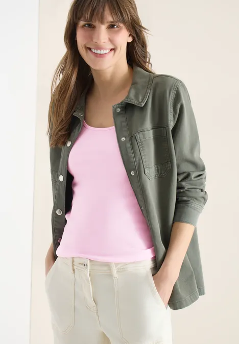 Basic Top mit Rundhals aus Baumwolle light blush rose Basic Top mit Rundhals aus Baumwolle light blush rose
