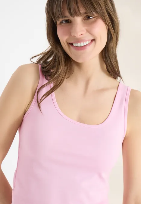 Basic Top mit Rundhals aus Baumwolle light blush rose Basic Top mit Rundhals aus Baumwolle light blush rose