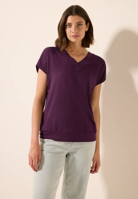 V-Neck T-Shirt deep berry