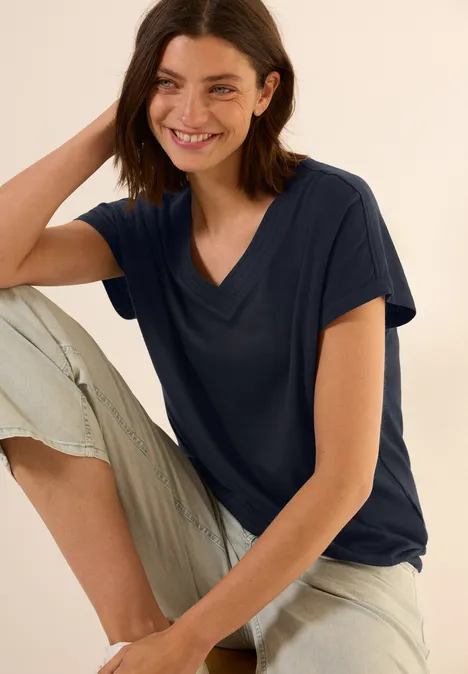 V-Neck T-Shirt universal blue