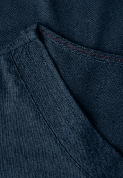 V-Neck T-Shirt dark petrol blue