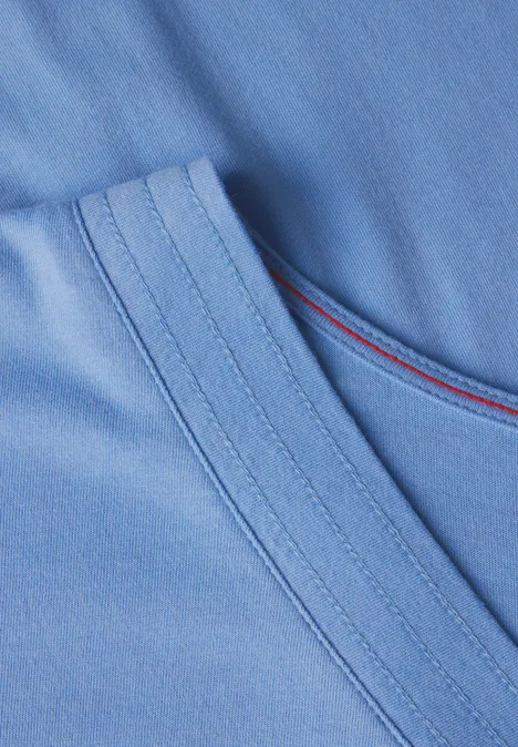 V-Neck T-Shirt aster blue