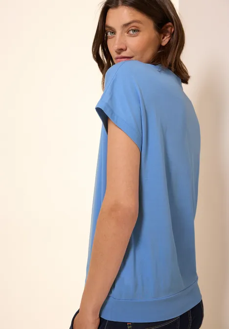 V-Neck T-Shirt aster blue
