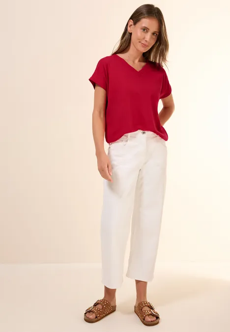 V-Neck T-Shirt glazed apple red