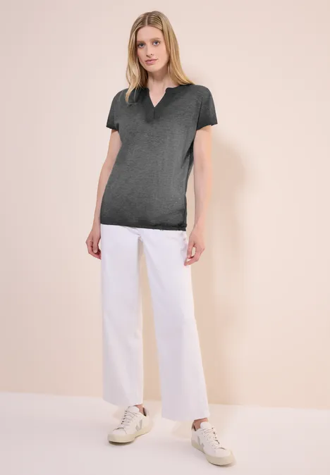 T-Shirt in Washed-Optik Black