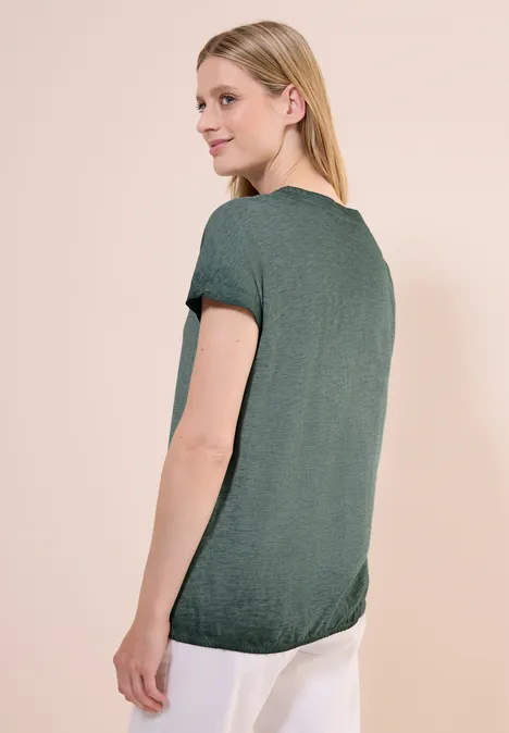 T-Shirt in Washed-Optik slate khaki