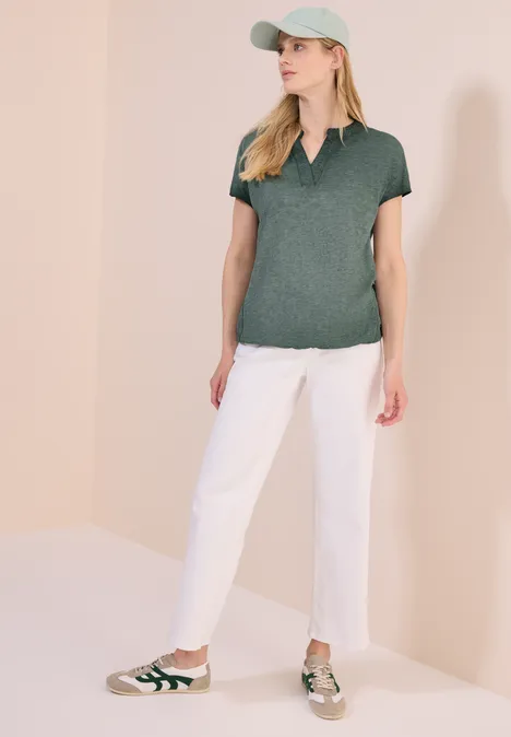T-Shirt in Washed-Optik slate khaki
