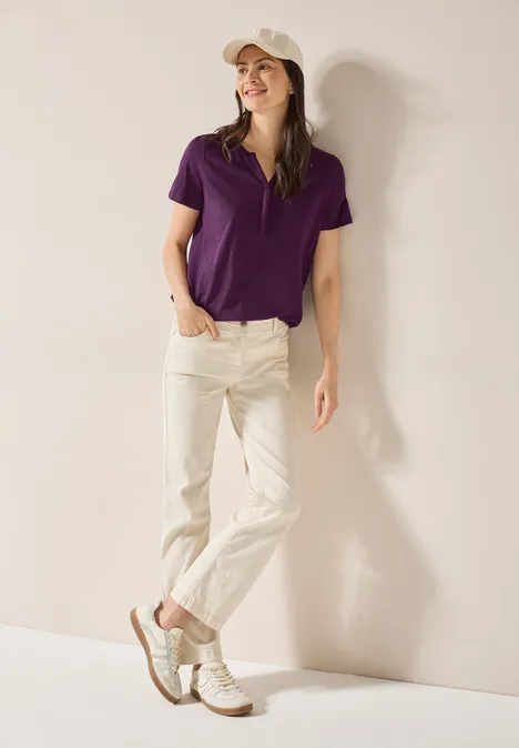 T-Shirt im Tunika-Look deep berry
