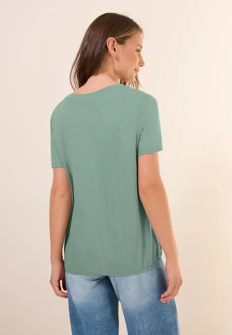 T-Shirt im Tunika-Look matcha green