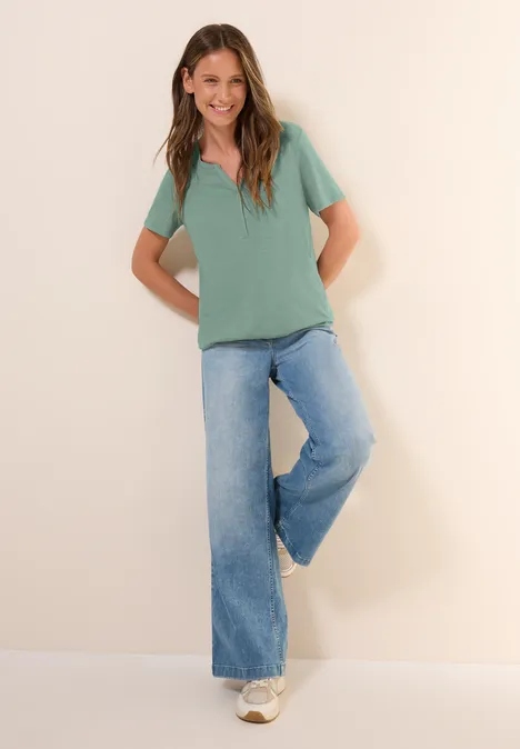 Shirt in tuniek-look matcha green