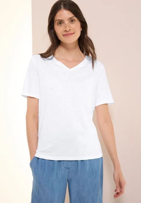 Basic V-Neck T-Shirt White