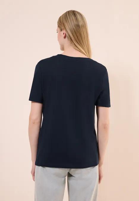 Basic V-Neck T-Shirt universal blue